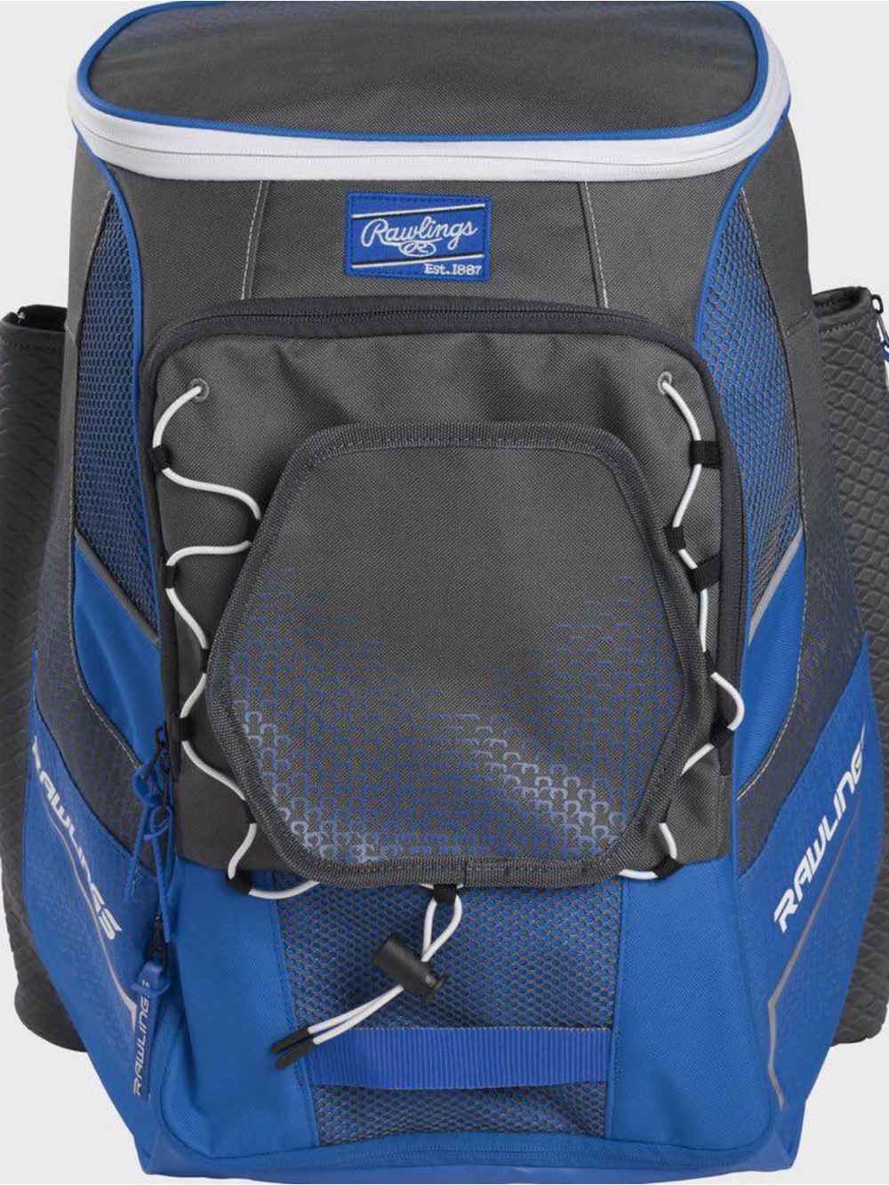 Rawlings Blue and Gray Team Backpack with Bungee Front